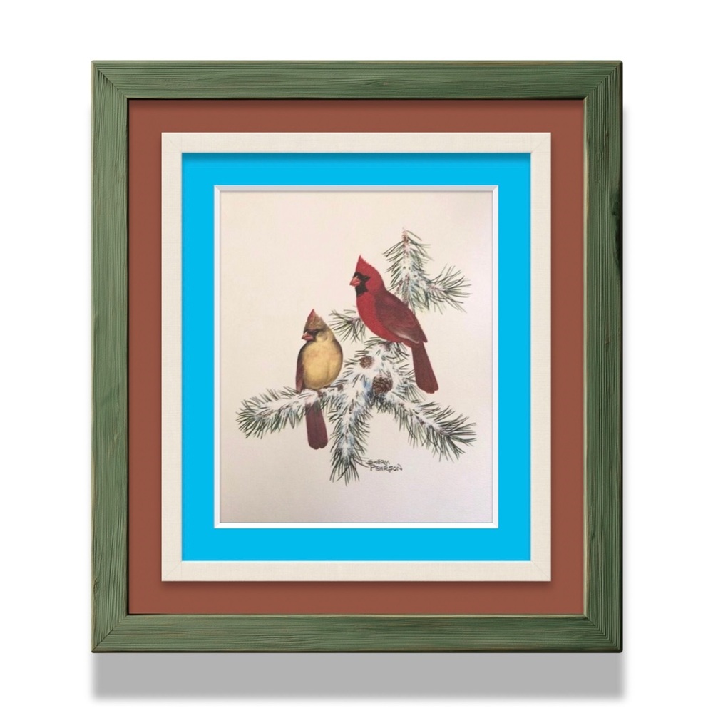 Vintage 1978  "Cardinal Pair Birds"  Art Print